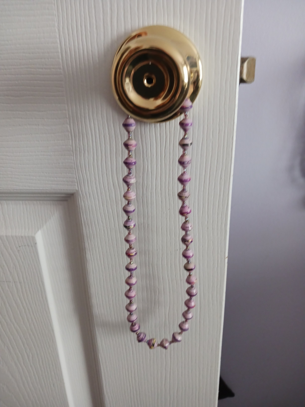 Handmade Pink & Purple Beaded Necklace